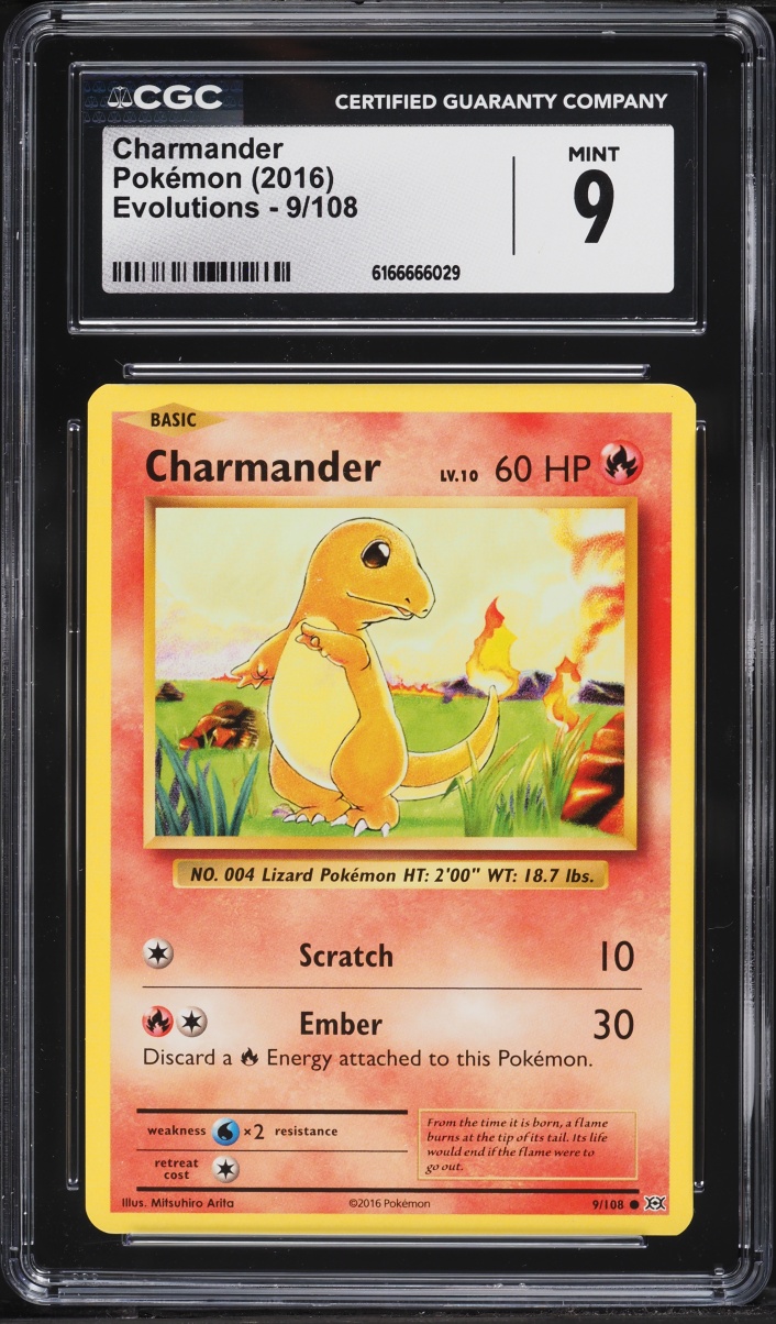 2016 Pokemon XY Evolutions Charmander #9 CGC 9 MINT