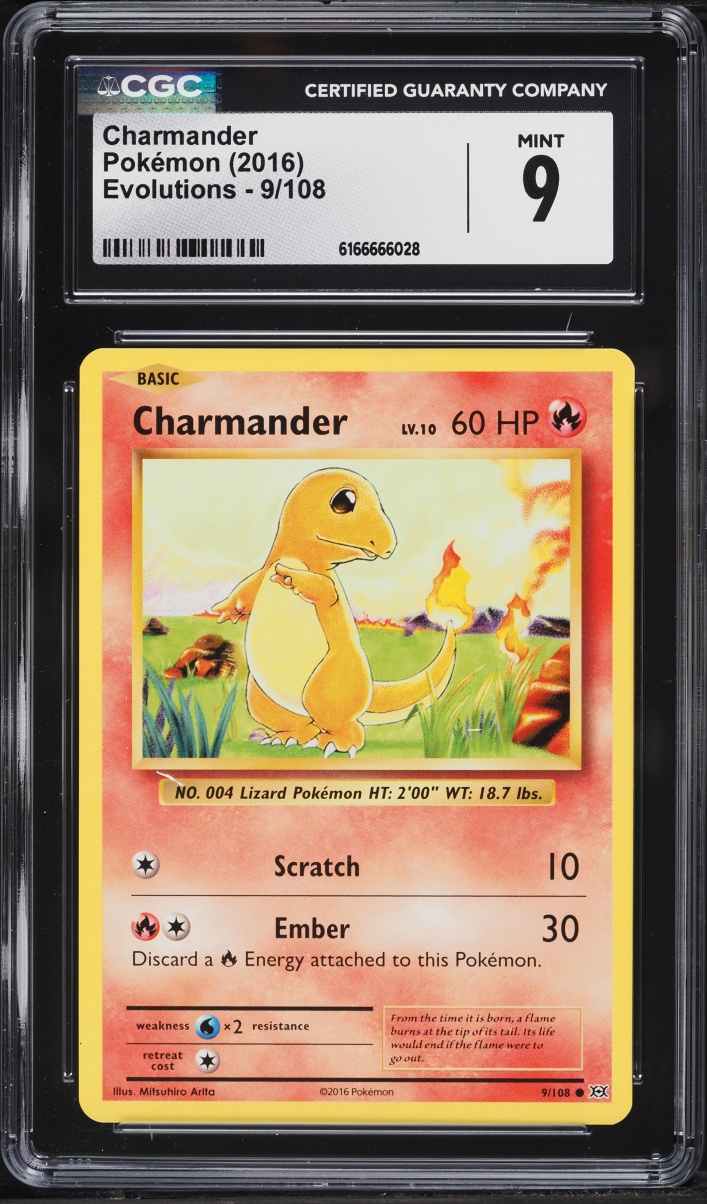2016 Pokemon XY Evolutions Charmander #9 CGC 9 MINT