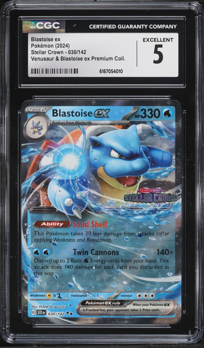 2024 Pokemon SV Stellar Crown Venusaur Premium Collection Holo Blastoise ex #30 CGC 5 EX