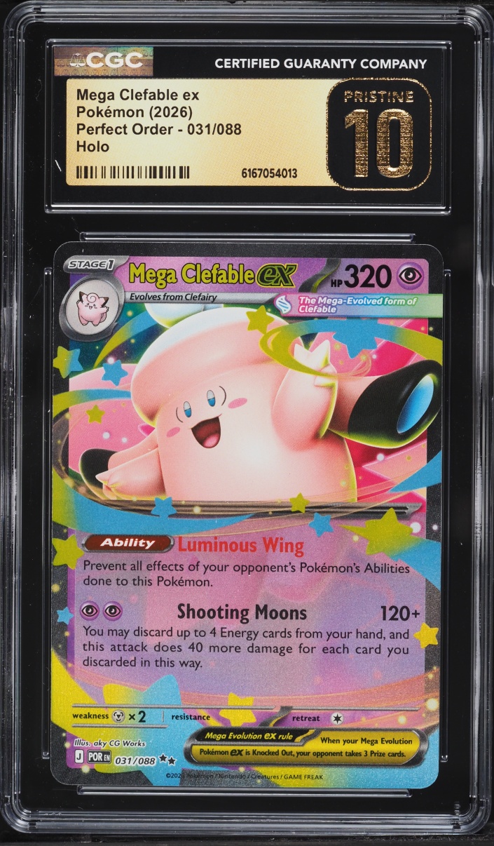 2026 Pokemon Mega Evolution Perfect Order Holo Mega Clefable Ex #31 CGC 10 PRISTINE