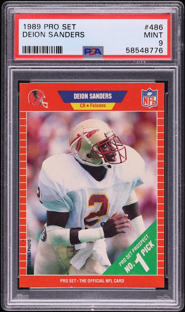 1989 Pro Set Football Deion Sanders ROOKIE #486 PSA 9 MINT