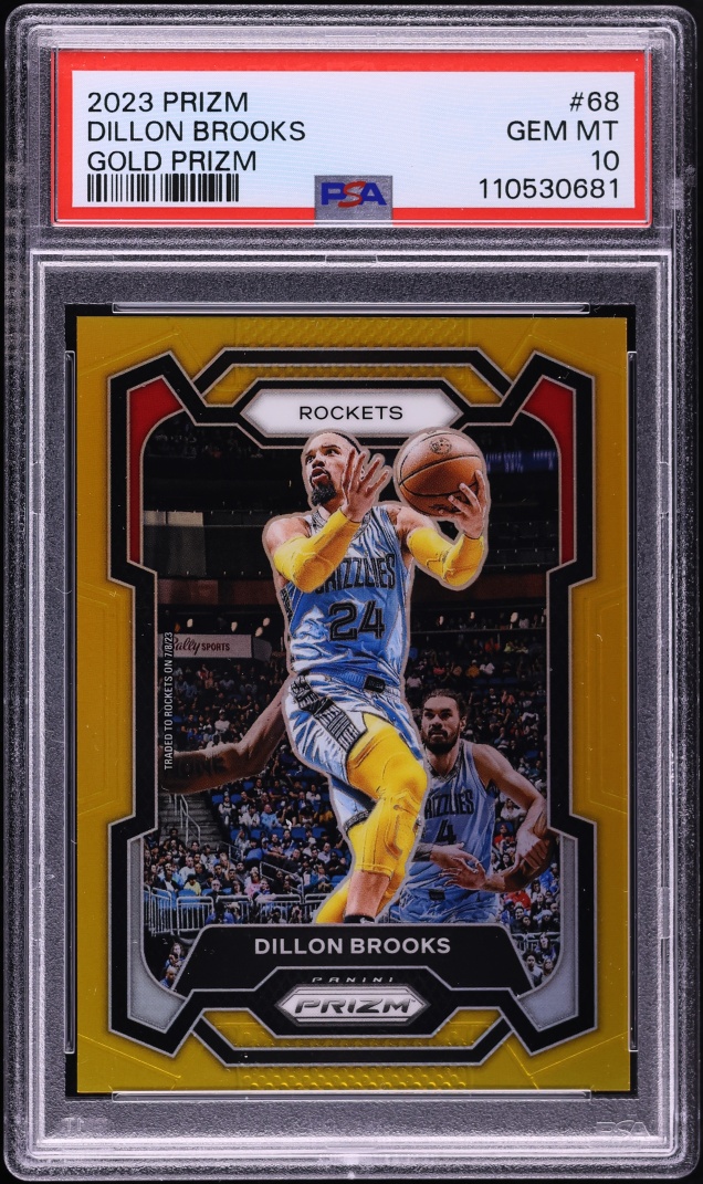 2023 Panini Prizm Gold Dillon Brooks /10 #68 PSA 10 GEM MINT
