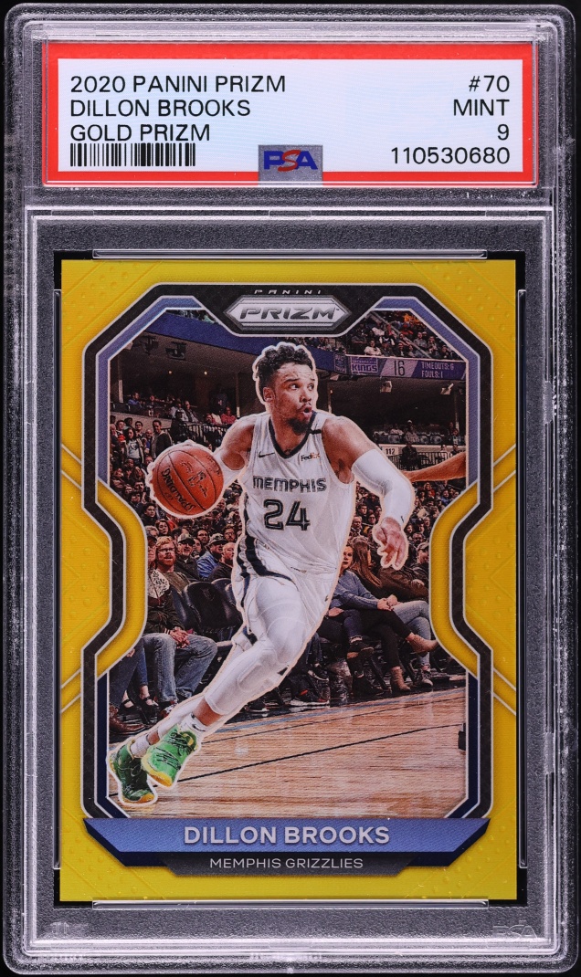 2020 Panini Prizm Gold Dillon Brooks /10 #70 PSA 9 MINT