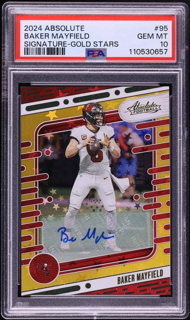 2024 Absolute Gold Stars Baker Mayfield AUTO /10 #95 PSA 10 GEM MINT