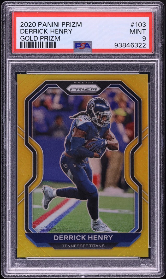 2020 Panini Prizm Gold Derrick Henry /10 #103 PSA 9 MINT