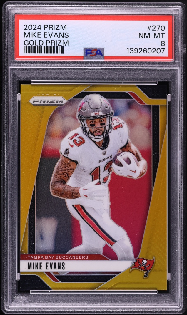 2024 Panini Prizm Gold Mike Evans /10 #270 PSA 8 NM-MT
