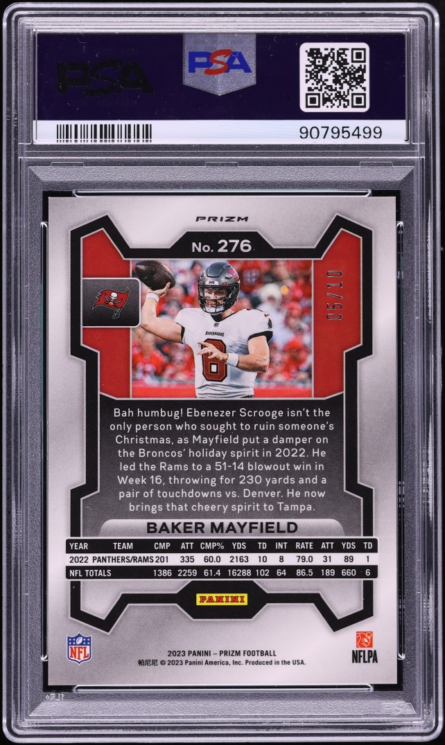 2023 Panini Prizm Gold Baker Mayfield /10 #276 PSA 10 GEM MINT - Photo 2