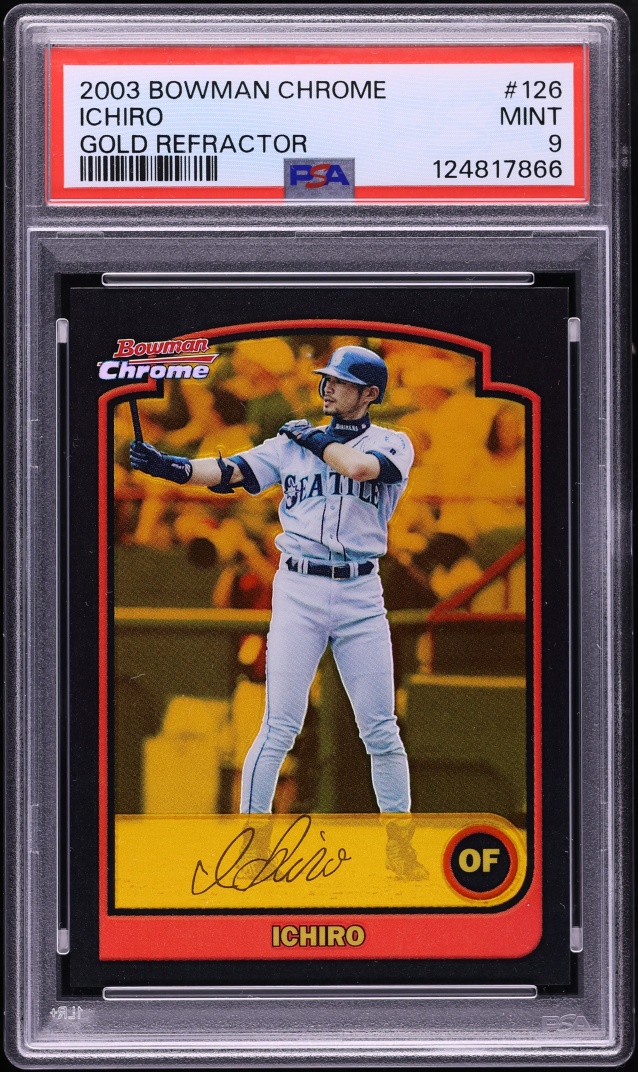 2003 Bowman Chrome Gold Refractor Ichiro /170 #126 PSA 9 MINT