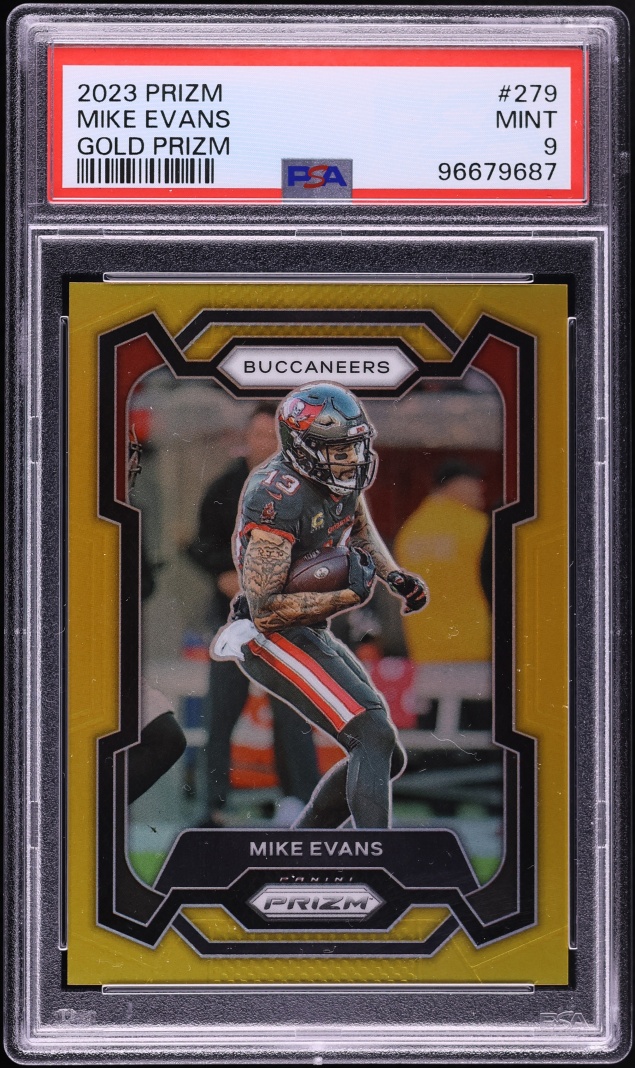 2023 Panini Prizm Gold Mike Evans /10 #279 PSA 9 MINT