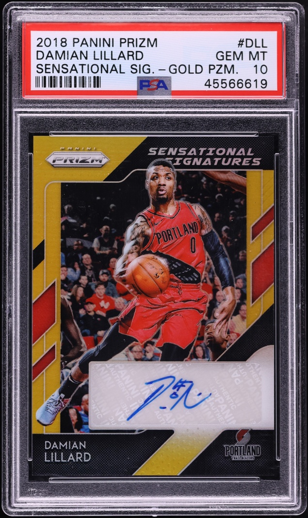 2018 Panini Prizm Sensational Gold Damian Lillard AUTO /10 #SS-SDLL PSA 10 GEM MINT