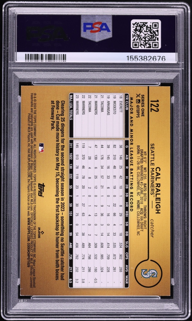 2024 Topps Golden Mirror Cal Raleigh #122 PSA 7 NRMT - Photo 2