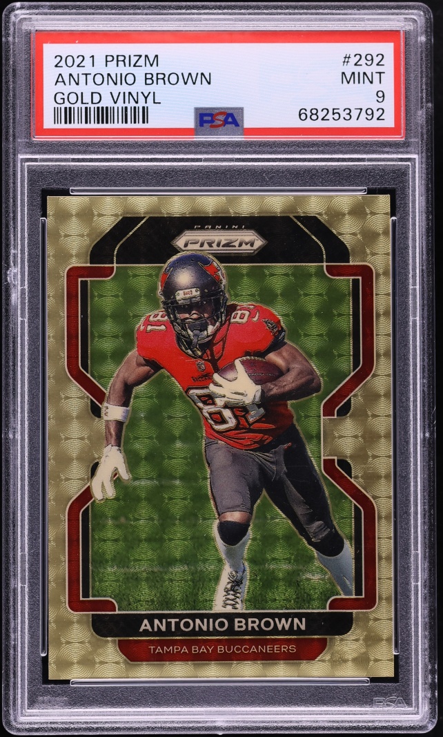 2021 Panini Prizm Gold Vinyl Antonio Brown 1/5 #292 PSA 9 MINT