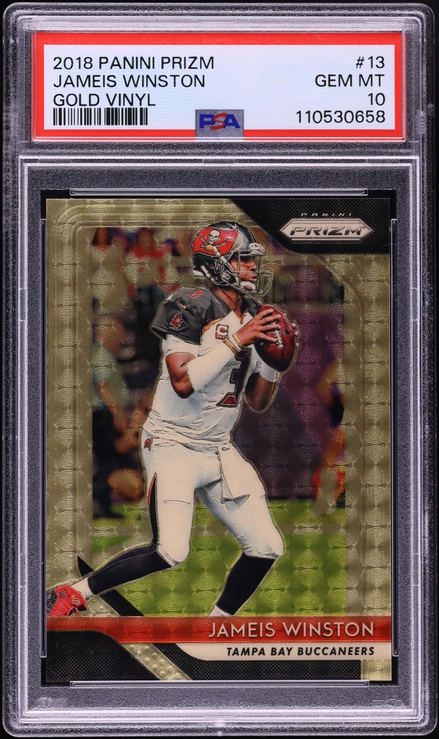 2018 Panini Prizm Gold Vinyl Jameis Winston JERSEY # 3/5 #13 PSA 10 GEM MINT