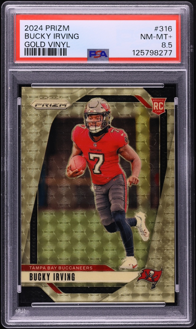 2024 Panini Prizm Gold Vinyl Bucky Irving ROOKIE /5 #316 PSA 8.5 NM-MT+