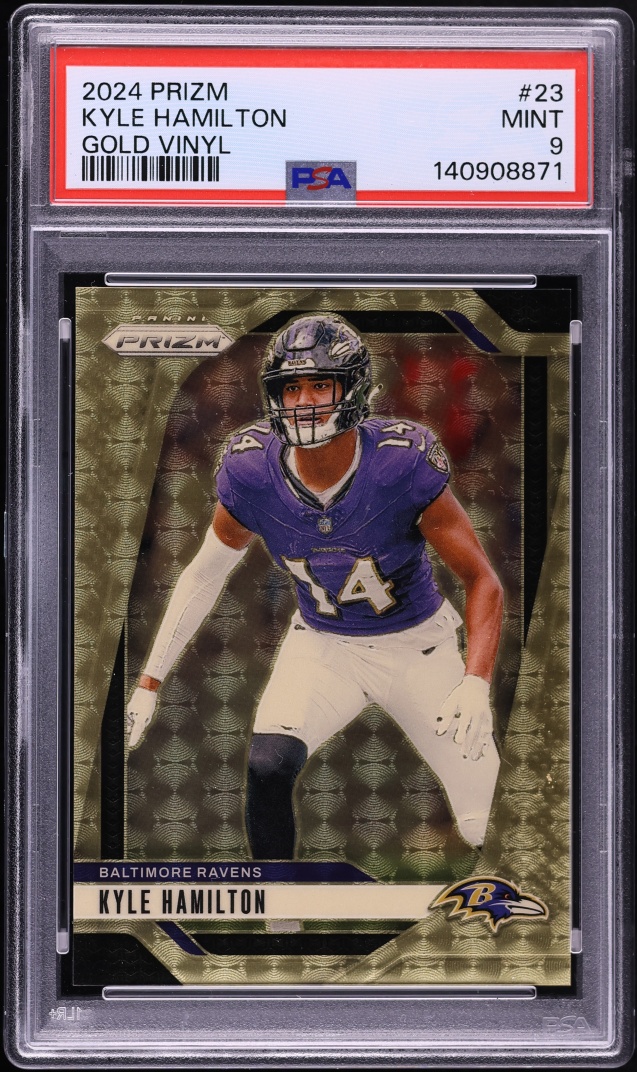 2024 Panini Prizm Gold Vinyl Kyle Hamilton /5 #23 PSA 9 MINT