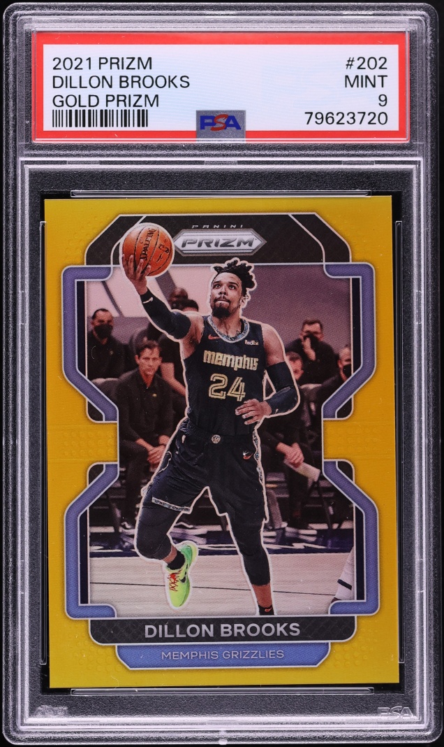 2021 Panini Prizm Gold Dillon Brooks /10 #202 PSA 9 MINT