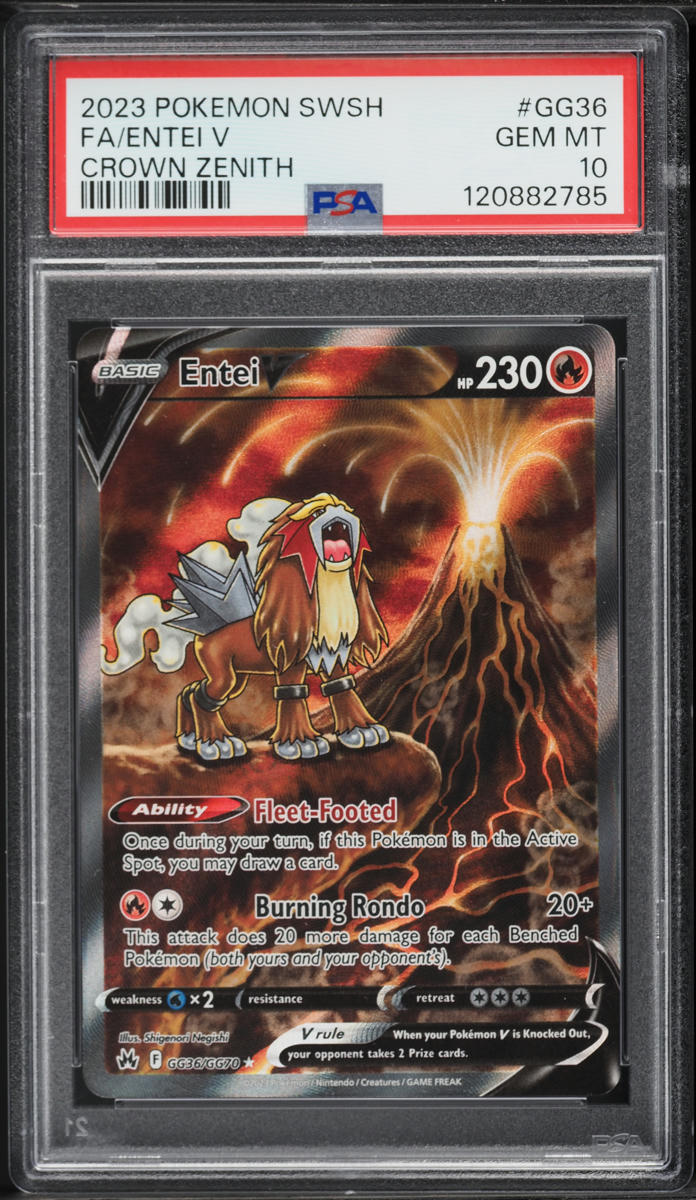 2023 Pokemon Sword & Shield Crown Zenith Alt Art Entei V #GG36 PSA 10 ...