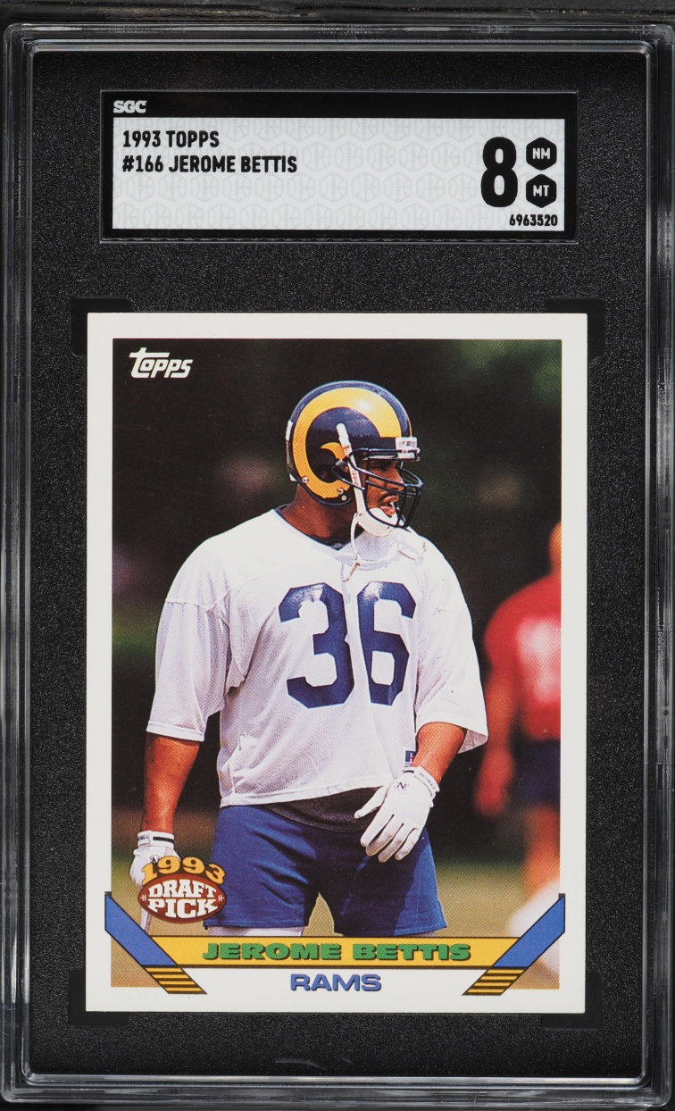 1993 Topps Football Jerome Bettis ROOKIE #166 SGC 8 NM-MT