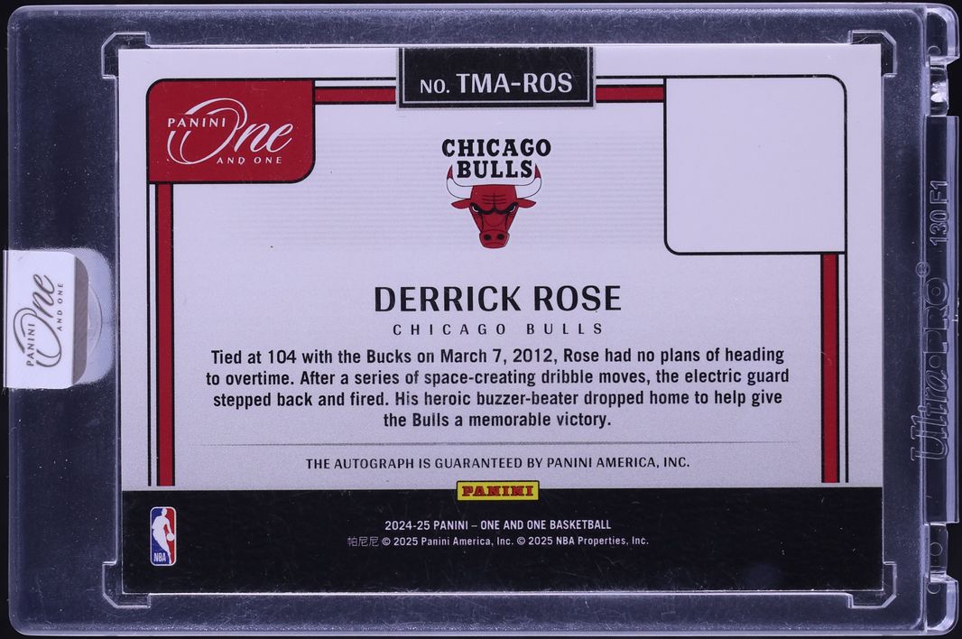 2024 Panini One And One Timeless Moments Gold Derrick Rose AUTO /5 #TMA-ROS