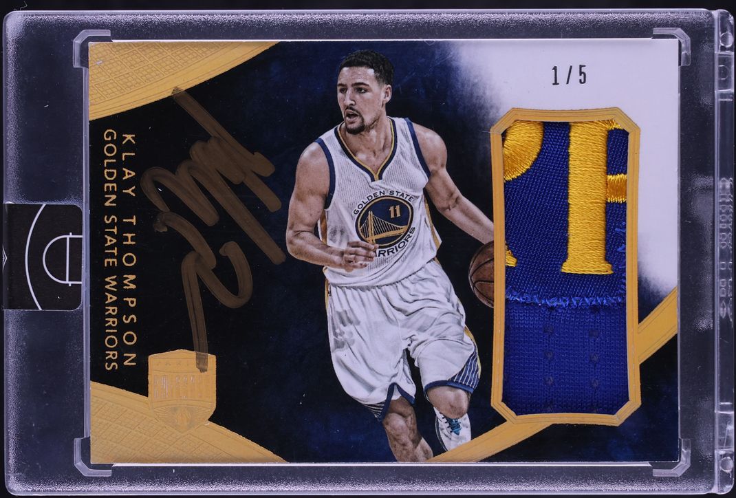 2014 Panini Eminence Jumbo Gold Klay Thompson PATCH AUTO 1/5 #JPA-KT