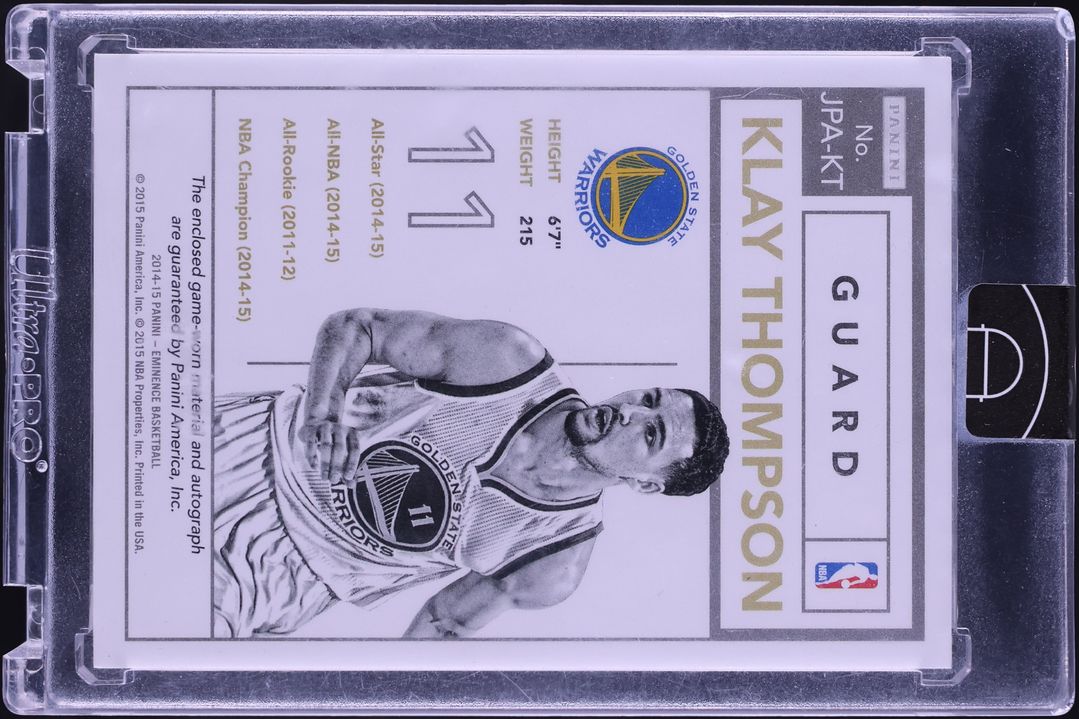 2014 Panini Eminence Jumbo Gold Klay Thompson PATCH AUTO 1/5 #JPA-KT