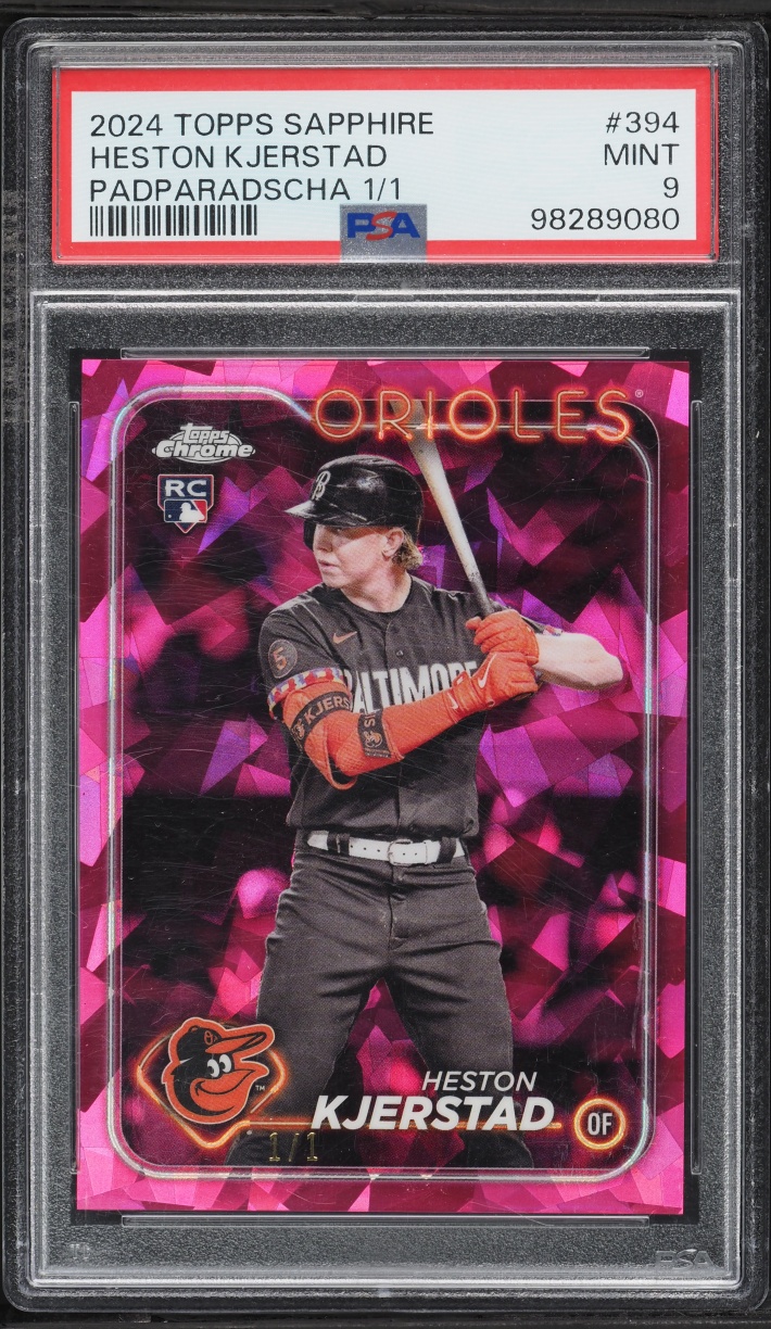 2024 Topps Chrome Sapphire Padparadscha Heston Kjerstad ROOKIE 1/1 #394 PSA 9 MINT