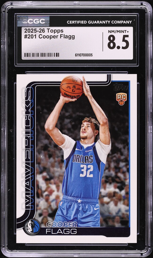 2025 Topps Basketball Cooper Flagg ROOKIE #201 CGC 8.5 NM-MT+
