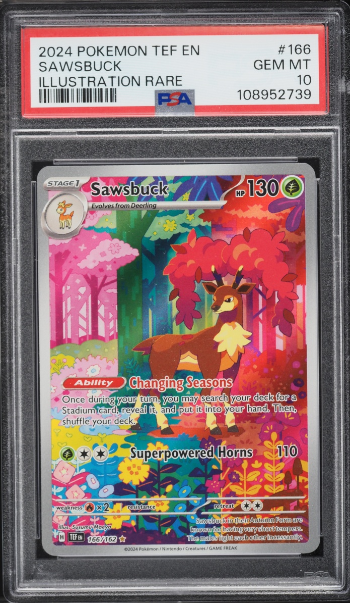 2024 Pokemon Scarlet & Violet Temporal Forces IR Sawsbuck #166 PSA 10 GEM MINT