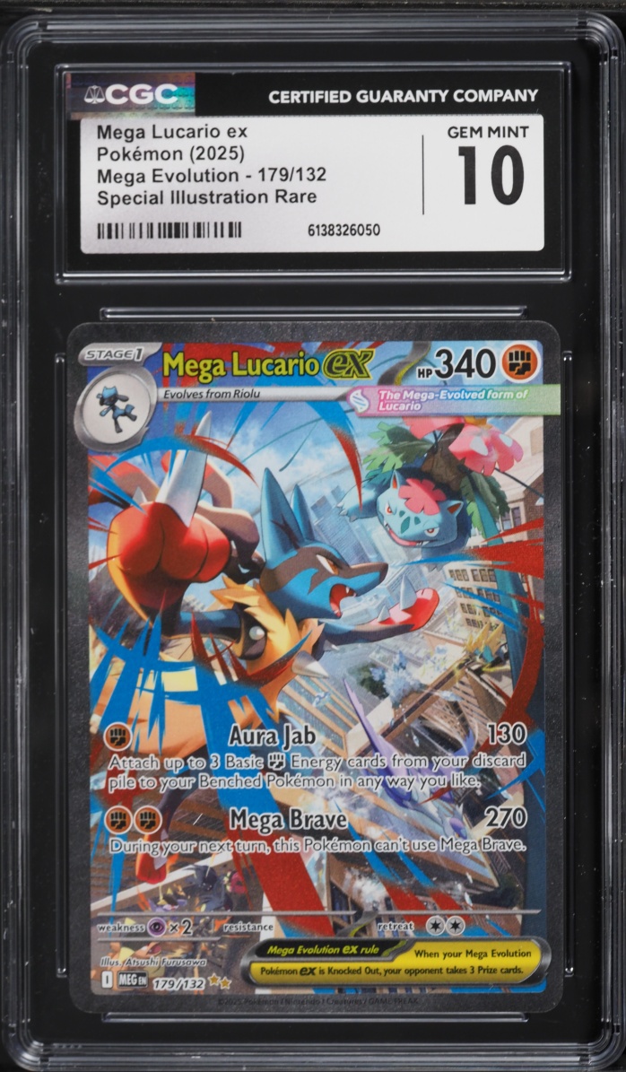 2025 Pokemon Mega Evolution SIR Mega Lucario EX #179 CGC 10 GEM MINT