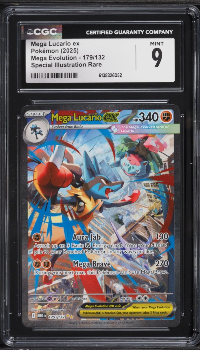 2025 Pokemon Mega Evolution SIR Mega Lucario EX #179 CGC 9 MINT