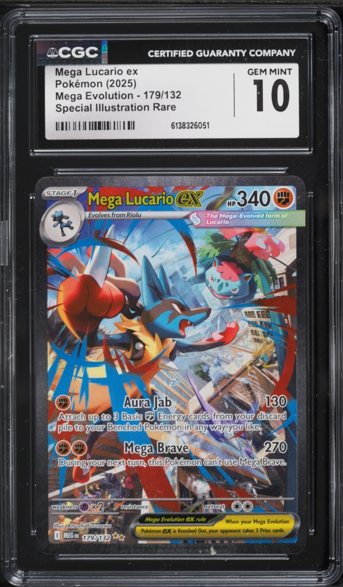 2025 Pokemon Mega Evolution SIR Mega Lucario EX #179 CGC 10 GEM MINT