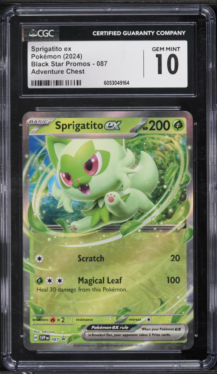 2024 Pokemon Scarlet & Violet Promo Adventure Chest Holo Sprigatito ex #87 CGC 10 GEM MINT