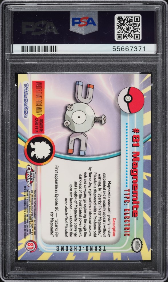 2000 Topps Chrome Pokemon Series 2 Tekno Magnemite #81 PSA 10 GEM MINT