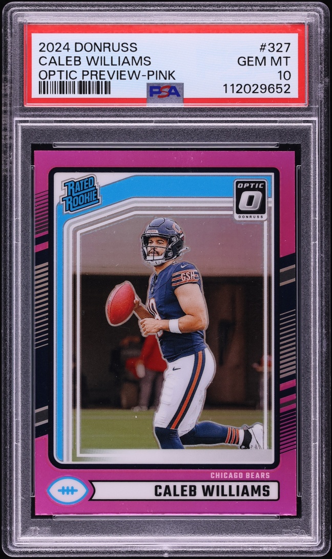 2024 Donruss Optic Preview Pink Caleb Williams ROOKIE #327 PSA 10 GEM MINT