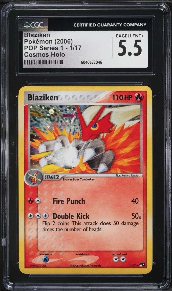 2006 Pokemon POP Series 1 Cosmos Holo Blaziken #1 CGC 5.5 EX+