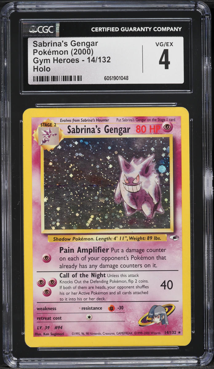 2000 Pokemon Gym Heroes Holo Sabrina's Gengar #14 CGC 4 VGEX