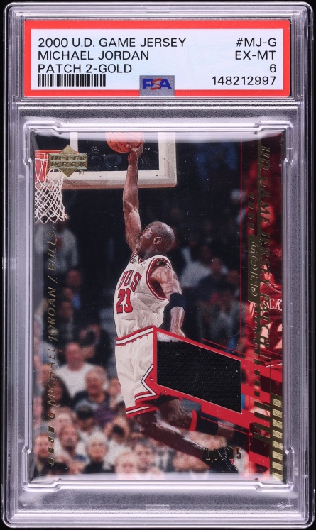 2000 Upper Deck Gold Michael Jordan PATCH /25 #MJ-G PSA 6 EXMT