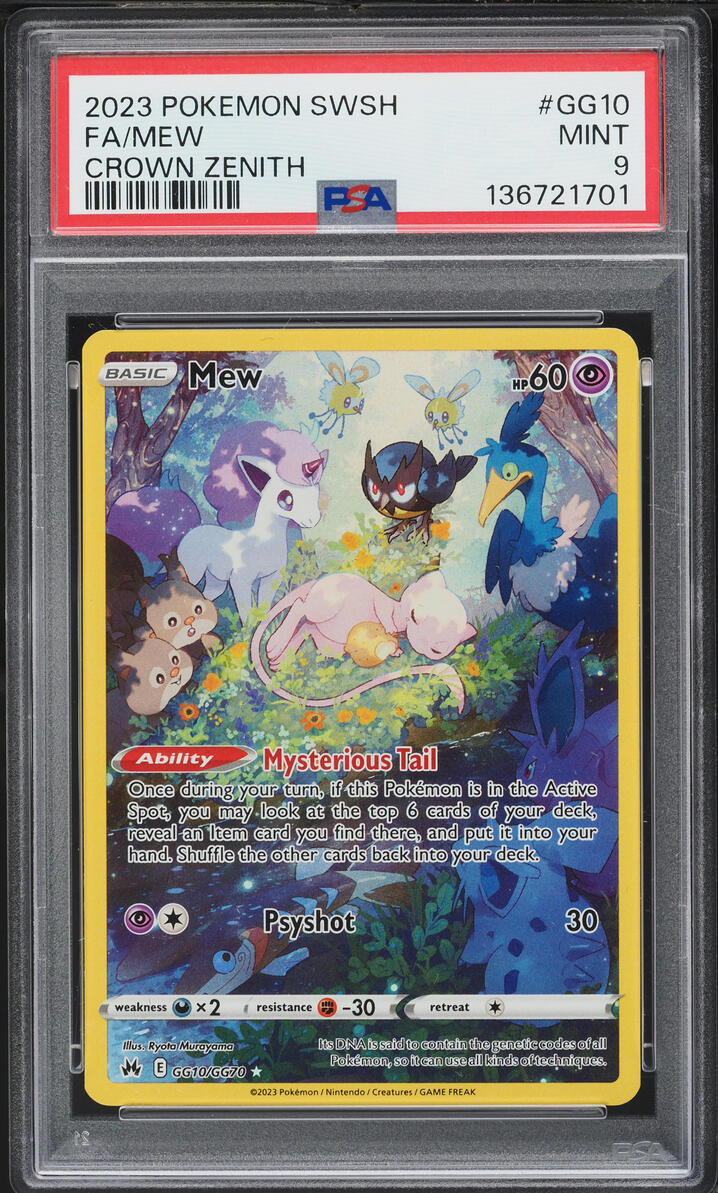 2023 Pokemon Sword & Shield Crown Zenith Alt Art Mew #GG10 PSA 9 MINT