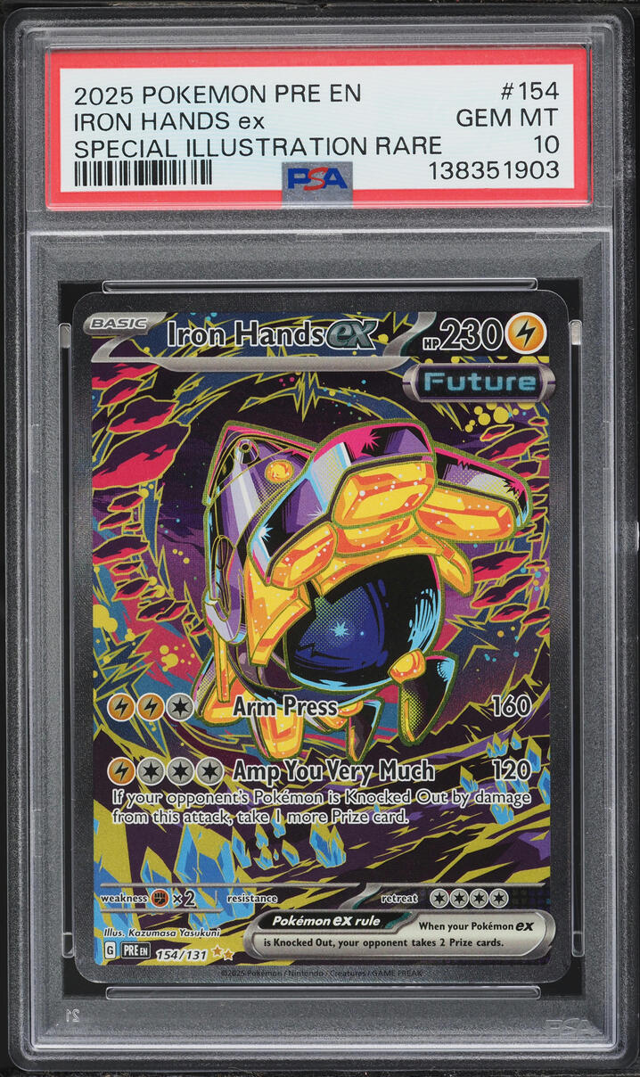 2025 Pokemon Scarlet & Violet Prismatic Evolutions SIR Iron Hands ex #154 PSA 10 GEM MINT