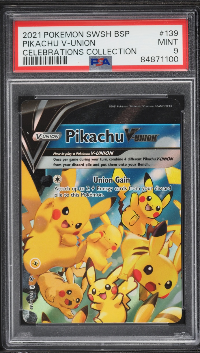 2021 Pokemon Sword & Shield Promo Celebrations Pikachu V-UNION #SWSH139 PSA 9 MINT