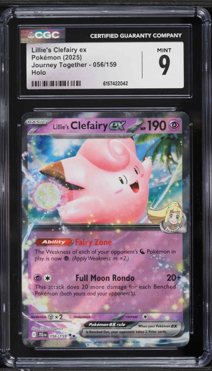 2025 Pokemon Scarlet & Violet Journey Together Holo Lillie's Clefairy ex #56 CGC 9 MINT