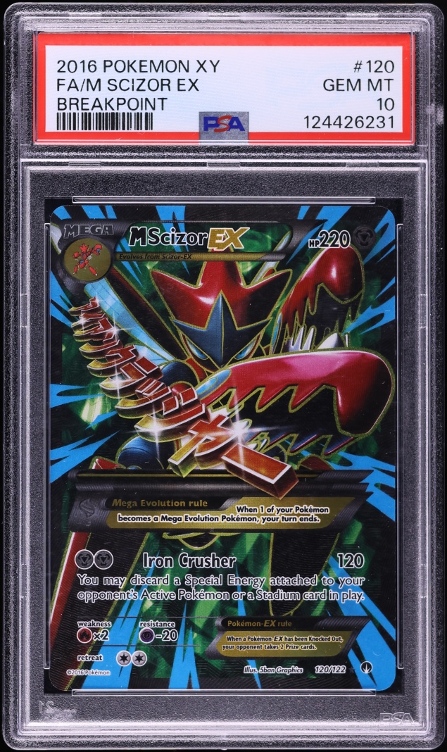 2016 Pokemon XY BREAKpoint Full Art M Scizor EX #120 PSA 10 GEM MINT