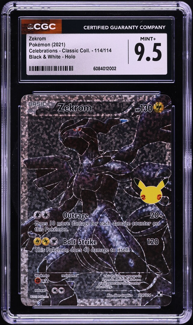 2021 Pokemon SWSH Celebrations Classic Full Art Black White Zekrom #114 CGC 9.5
