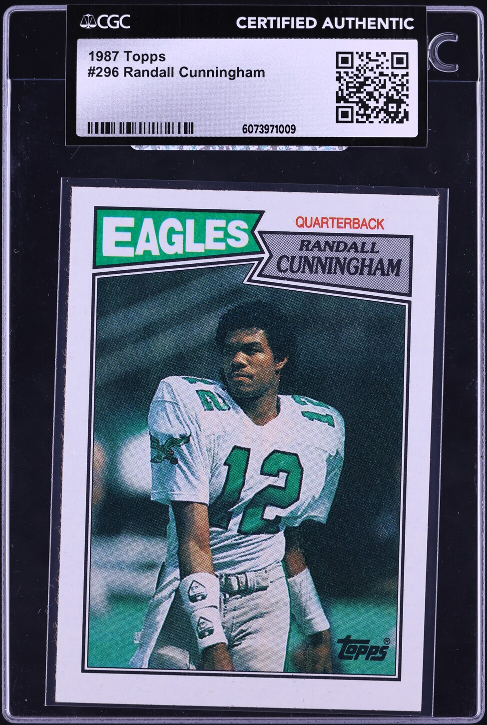 1987 Topps Football Randall Cunningham ROOKIE #296 CGC AUTH
