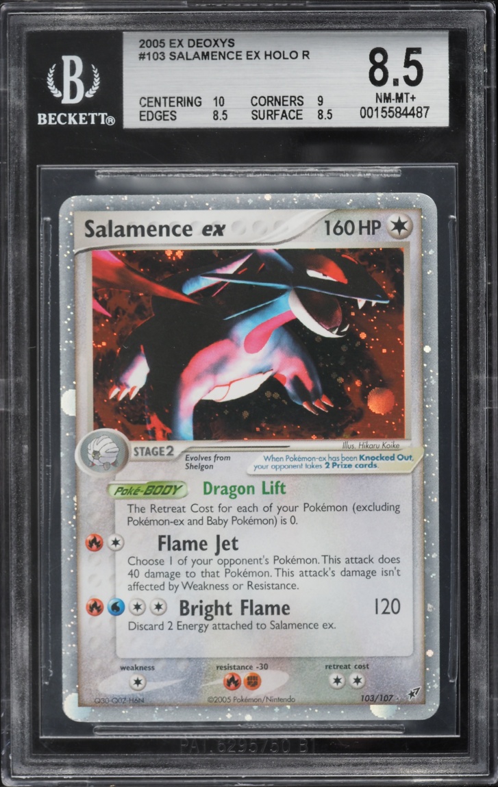 2005 Pokemon EX Deoxys Holo Salamence EX #103 BGS 8.5 NM-MT+