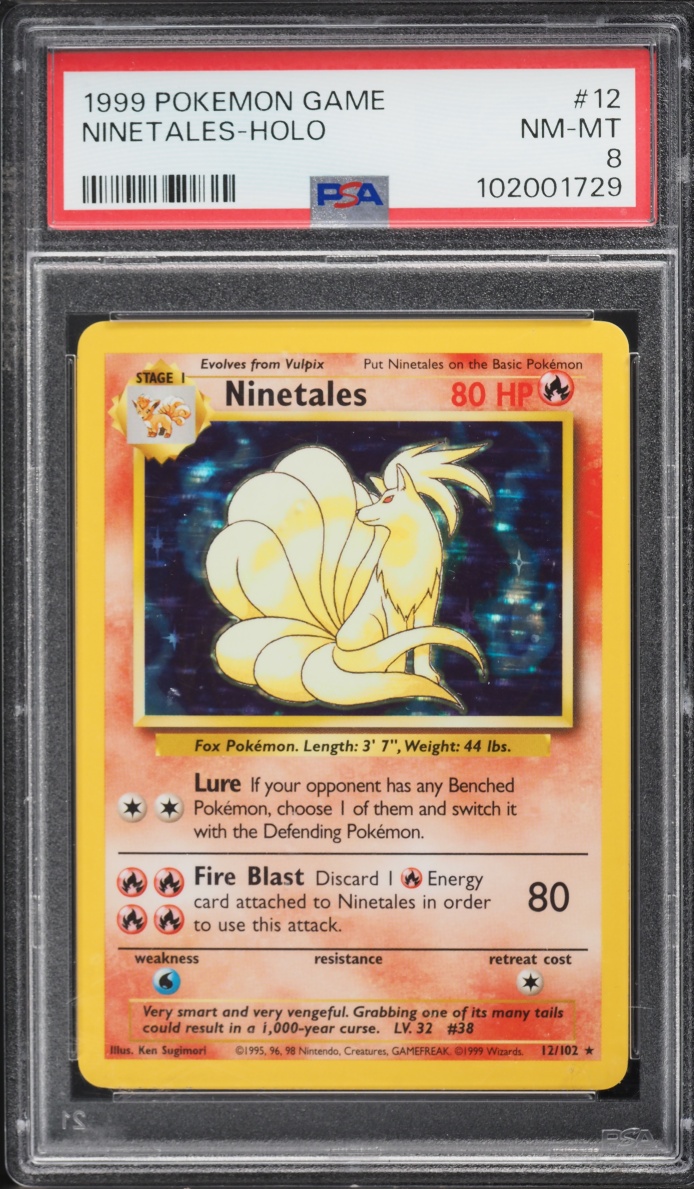 1999 Pokemon Base Set Holo Ninetales #12 PSA 8 NM-MT