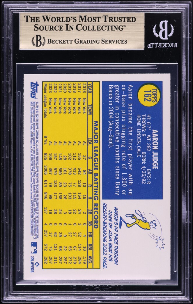 2024 Topps Archives Foilboard Aaron Judge #162 BGS 9.5 GEM MINT