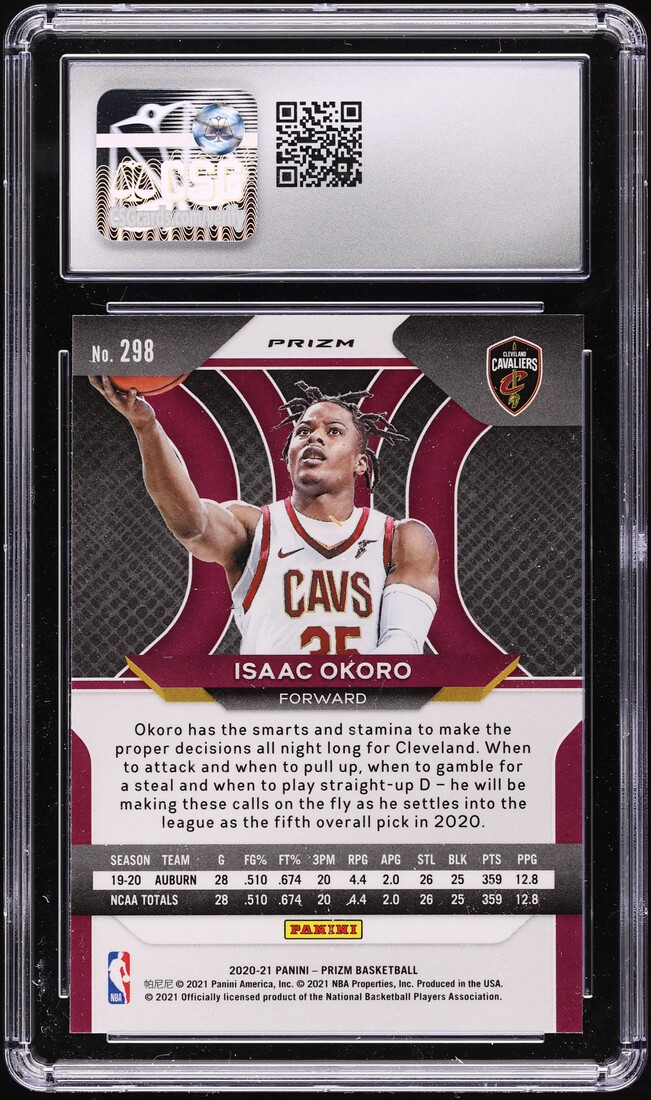 2020 Panini Prizm Silver Isaac Okoro ROOKIE #298 CSG 10 GEM MINT