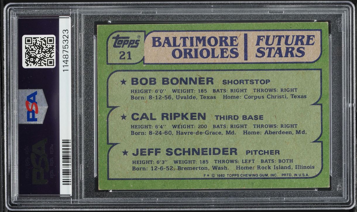1982 Topps Cal Ripken Jr. ROOKIE #21 PSA 5 EX
