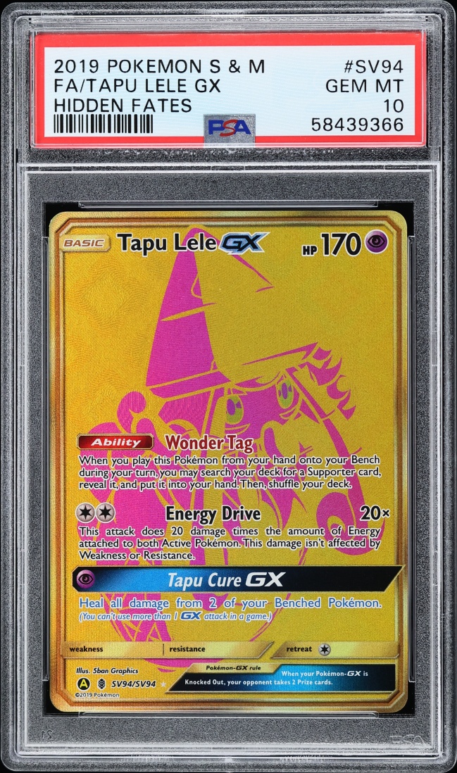 2019 Pokemon Sun & Moon Hidden Fates Tapu Lele GX #SV94 PSA 10 GEM MINT